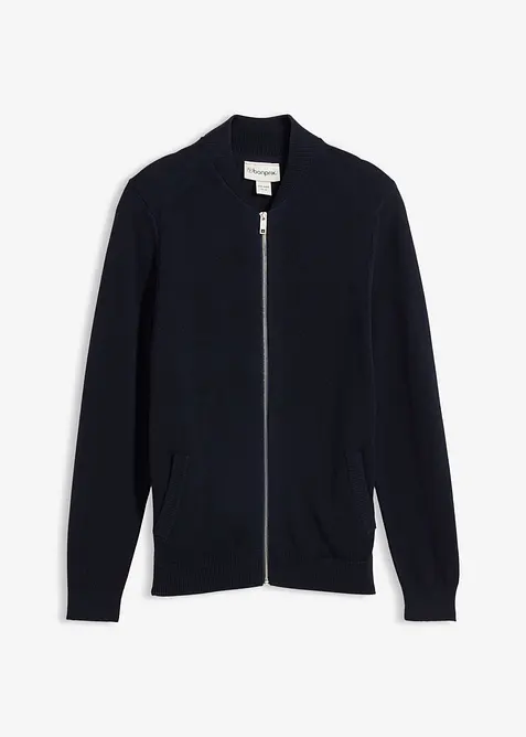 Cardigan med &aring;tervunnen bomull, bonprix