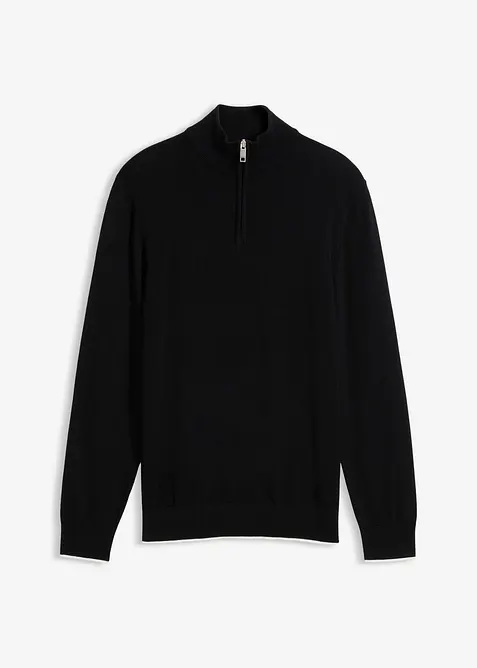 Tr&ouml;ja med krage och dragkedja, bonprix