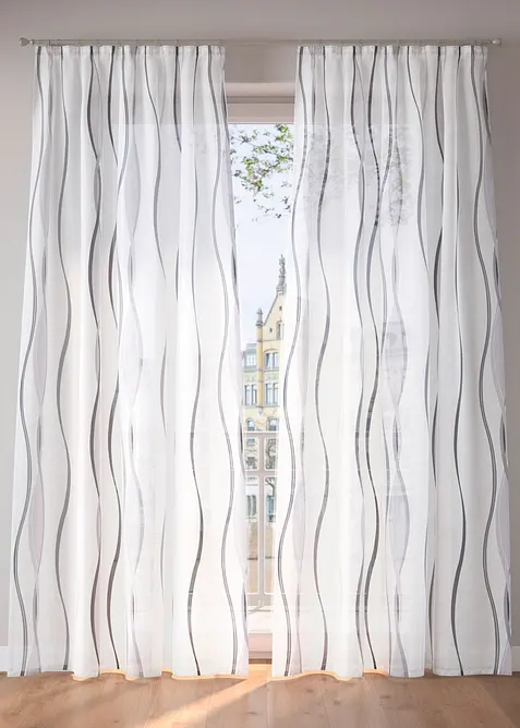Transparent gardin av luftig voile (1-pack), bonprix