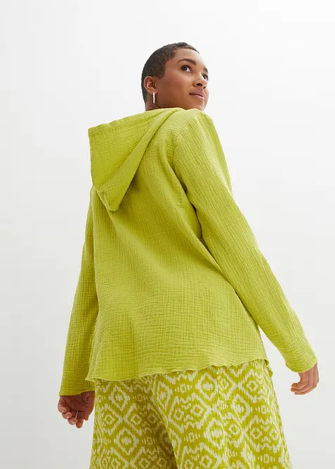 Muslinblus med luva, bonprix