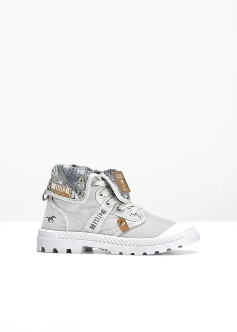 Sneakers med h&ouml;ga skaft fr&aring;n Mustang, av bomullscanvas, Mustang