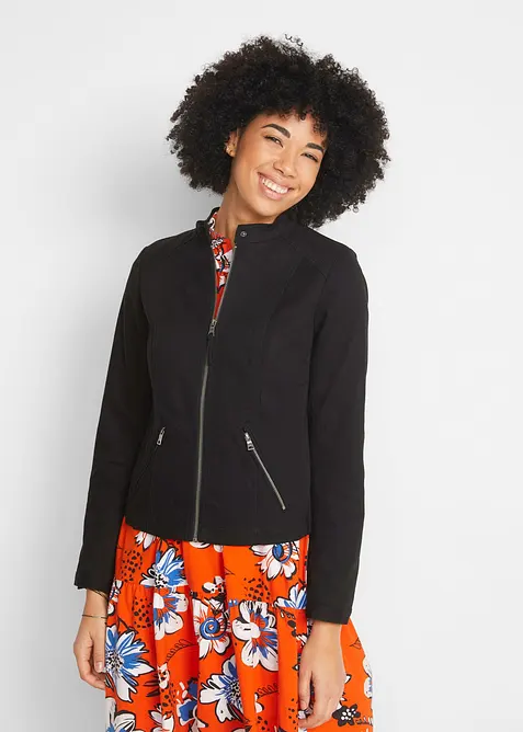 Jacka i bomullstwill med stretchinf&auml;llningar i sidorna, bonprix