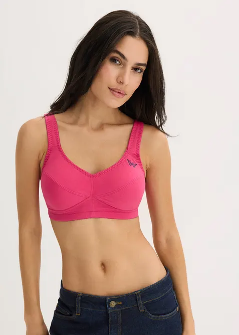 BH utan bygel, med ekologisk bomull (2-pack), bonprix