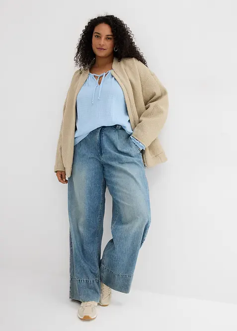 Muslinblus av bomull, bonprix