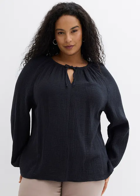 Muslinblus av bomull, bonprix