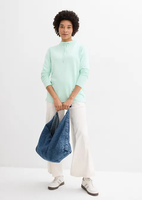 Sweatshirt med slits, bonprix