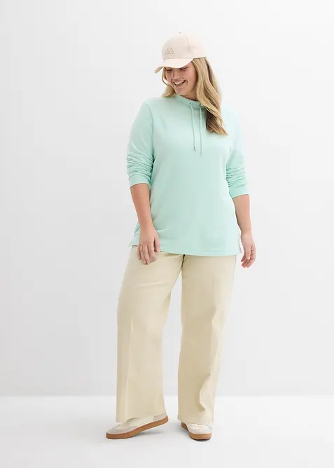 Sweatshirt med slits, bonprix