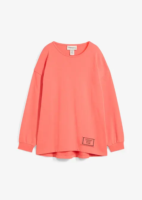 Sweatshirt i bomullsmix som &auml;r l&auml;ngre bak &auml;n fram, bonprix