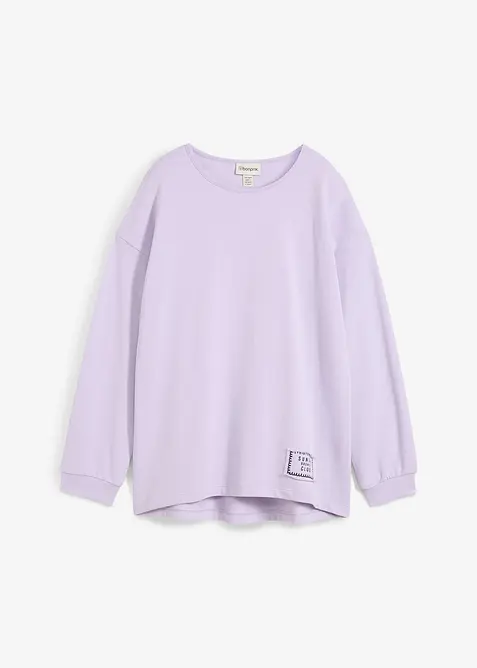Sweatshirt i bomullsmix som &auml;r l&auml;ngre bak &auml;n fram, bonprix