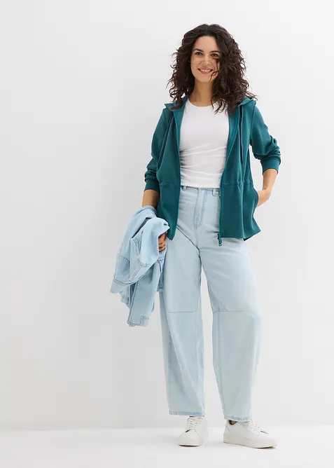 Munkjacka i mjuk och stabil trik&aring;, bonprix