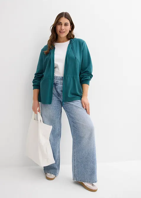 Munkjacka i mjuk och stabil trik&aring;, bonprix