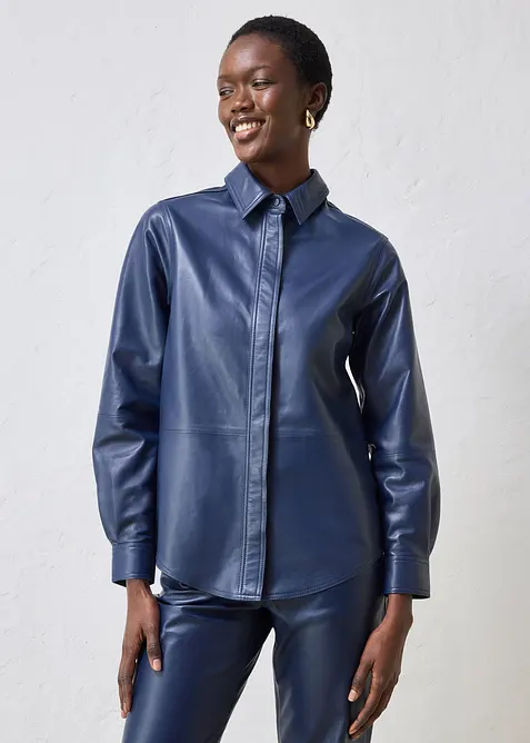 Skinnskjorta i lammnappa, bonprix