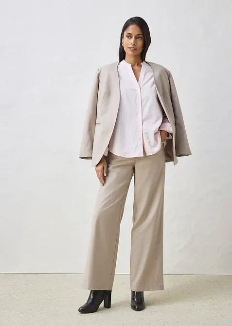 Byxa av ylleblandning i femficksmodell, bonprix