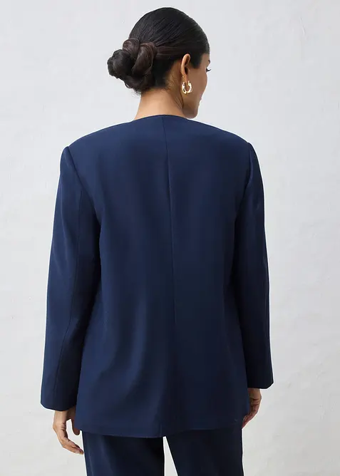 Kavaj utan krage i mjuk ylleblandning, bonprix