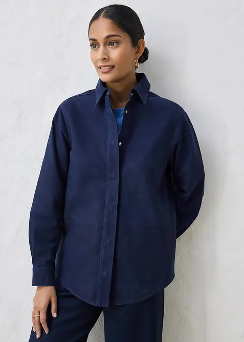 Skjorta i mockaskinn, bonprix