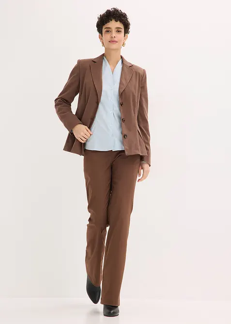 Poplinblus med uppst&aring;ende krage och stretch, bonprix