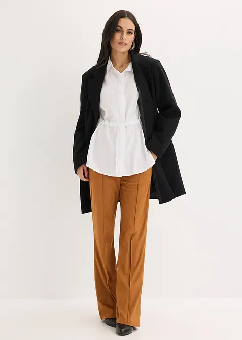 Poplinblus med lagda veck, bonprix