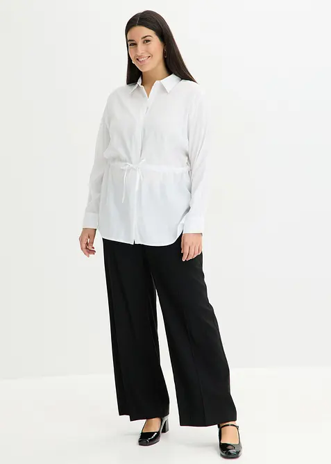 Poplinblus med lagda veck, bonprix