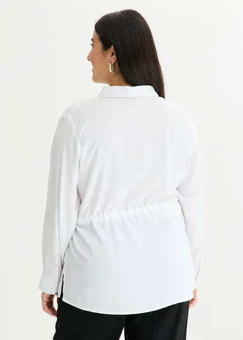 Poplinblus med lagda veck, bonprix