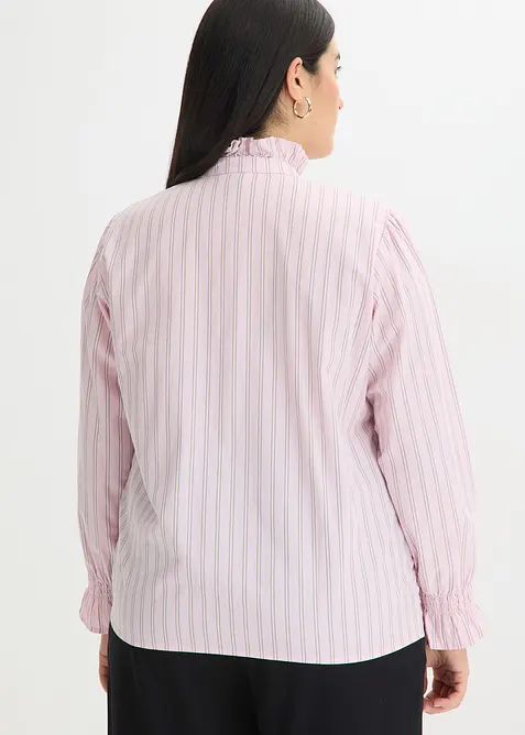 Poplinblus med krusad krage, bonprix