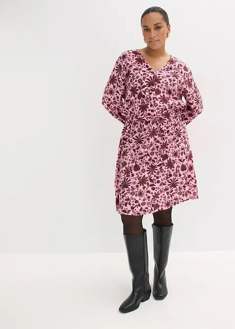 Mellanl&aring;ng kl&auml;nning i f&ouml;ljsam viskos, bonprix