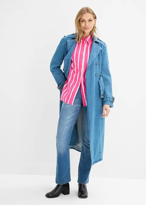 Skjortblus i bomullspoplin, bonprix