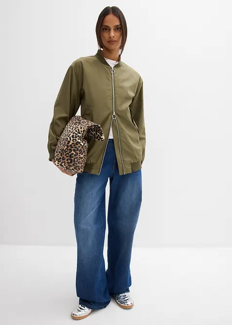 Vid pilotjacka med leopardm&ouml;nstrat foder, bonprix