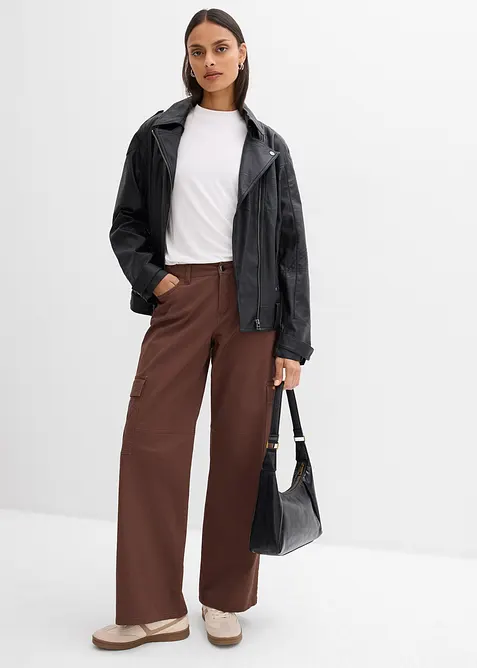 Cargobyxa i stretchig bomullsmix, bonprix