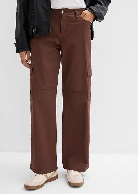 Cargobyxa i stretchig bomullsmix, bonprix