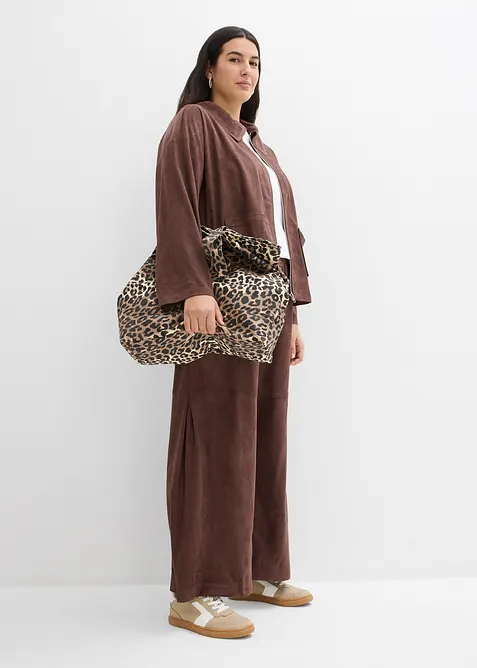 Dra p&aring;-byxa i mockaskinnimitation, bonprix