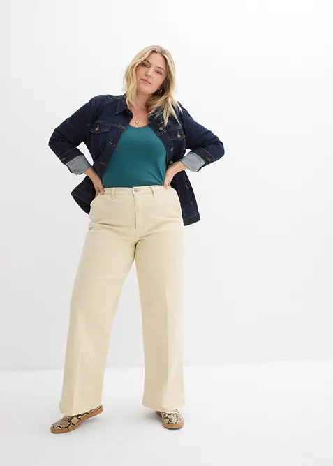 Twillbyxa med h&ouml;g midja, bonprix