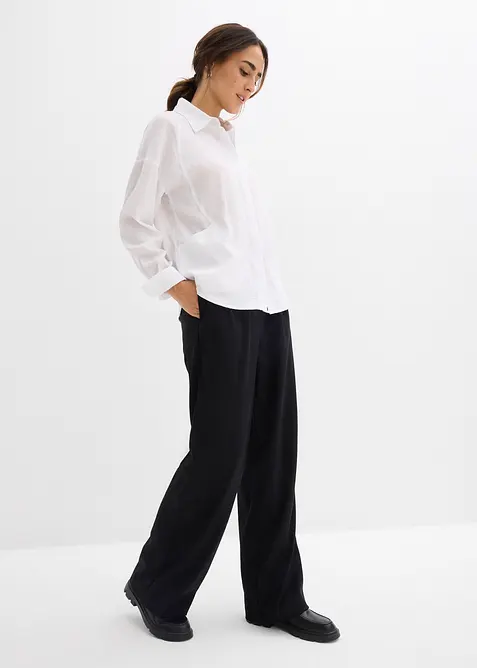 Skjortblus i viskosmix, bonprix