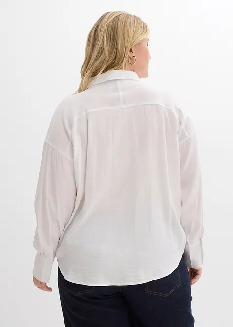 Skjortblus i viskosmix, bonprix