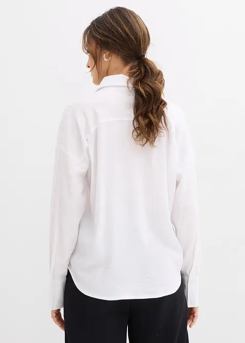 Skjortblus i viskosmix, bonprix