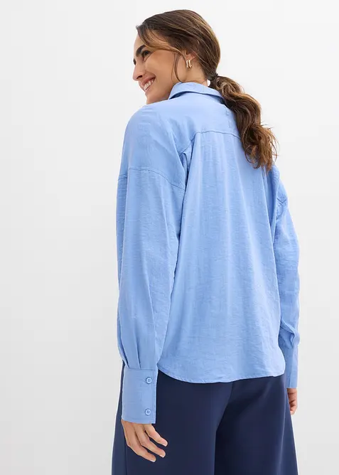 Skjortblus i viskosmix, bonprix