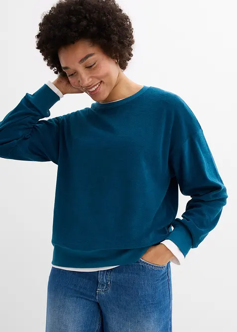 L&aring;ng&auml;rmad topp i frott&eacute;, bonprix