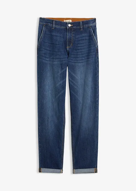 Boyfriend Jeans Mid Waist, med res&aring;rmidja, bonprix