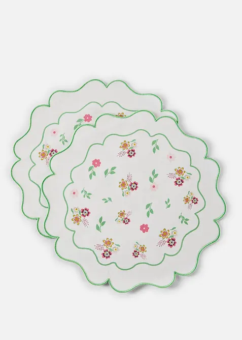 Rund bordstablett med broderi (2-pack), bonprix