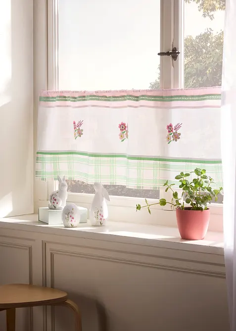 Prydnadsfigur, hare och &auml;gg med blommor (3 delar), bonprix