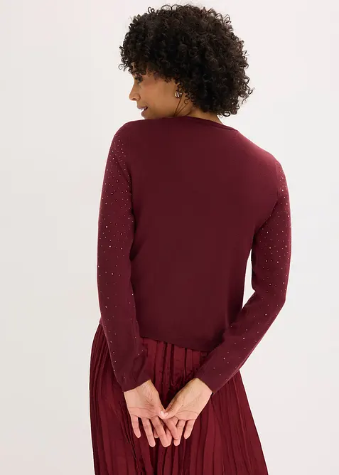 Cardigan med glitterstenar, bonprix