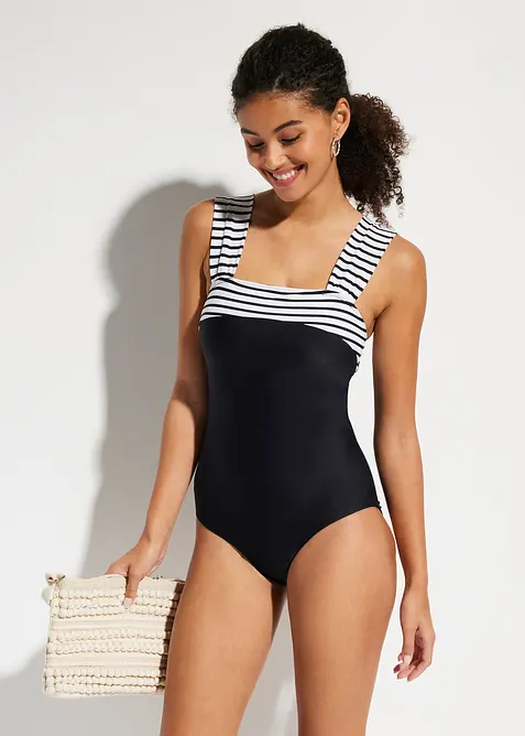 Baddr&auml;kt med medelh&ouml;g formande effekt och breda axelband, bonprix