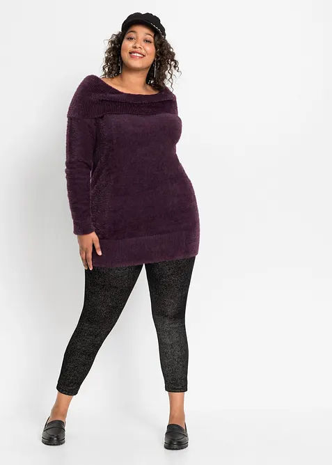 Leggings av sammet med glitter, bonprix