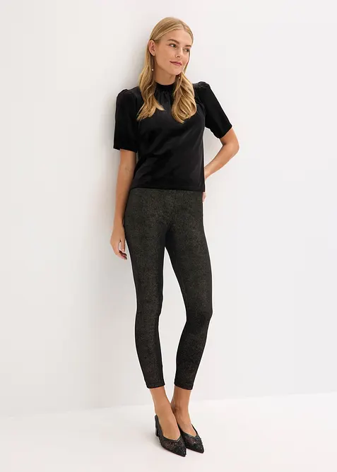 Leggings av sammet med glitter, bonprix