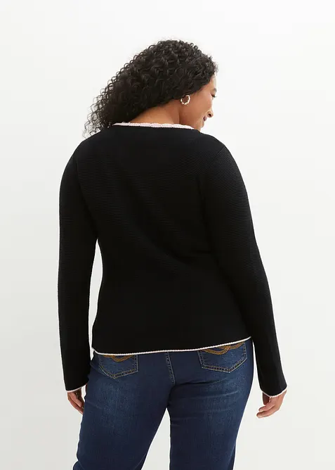 S&ouml;t folkdr&auml;ktsinspirerad cardigan med broderi, bonprix