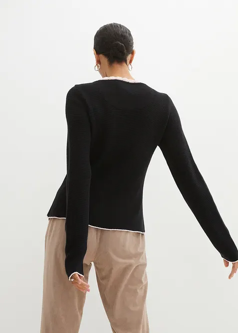 S&ouml;t folkdr&auml;ktsinspirerad cardigan med broderi, bonprix