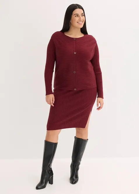 Stickad kl&auml;nning och v&auml;st (2 delar), bonprix