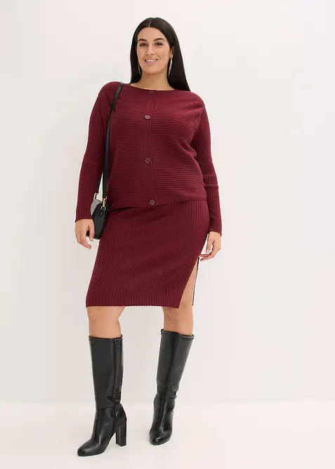 Stickad kl&auml;nning och v&auml;st (2 delar), bonprix