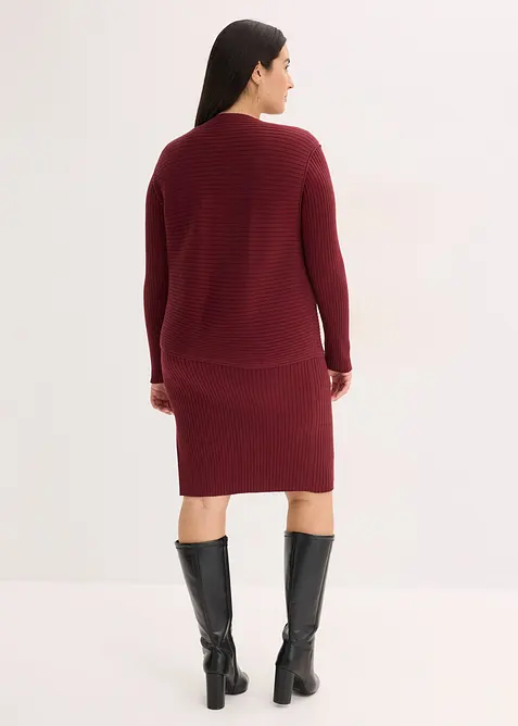 Stickad kl&auml;nning och v&auml;st (2 delar), bonprix