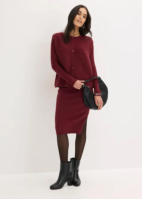 Stickad kl&auml;nning och v&auml;st (2 delar), bonprix