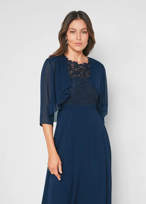 Chiffongbolero med &aring;tervunnen polyester, bonprix